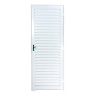 Porta Veneziana Cega Aço 84x215cm Lado Esquerdo Branca