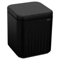 Porta algodão quadrado preto fosco 12,3cm