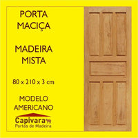 Porta americana maciça 80x210cm direita