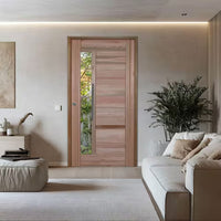 Porta externa pivotante eucalipto 100x217x14 direita