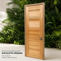 Porta externa pivotante eucalipto 100x217x14 direita