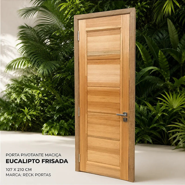 Porta externa pivotante eucalipto 100x217x14 direita