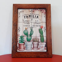 Quadro de cerâmica com moldura decorativa