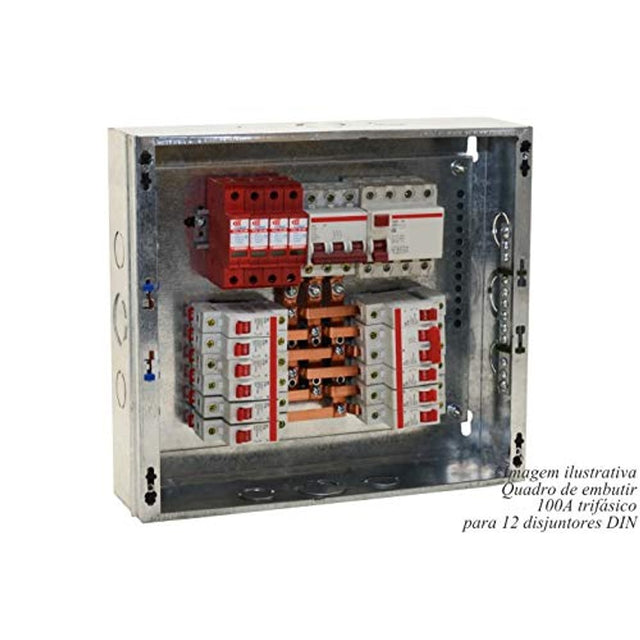 Quadro de distribuição 12 din com barramento