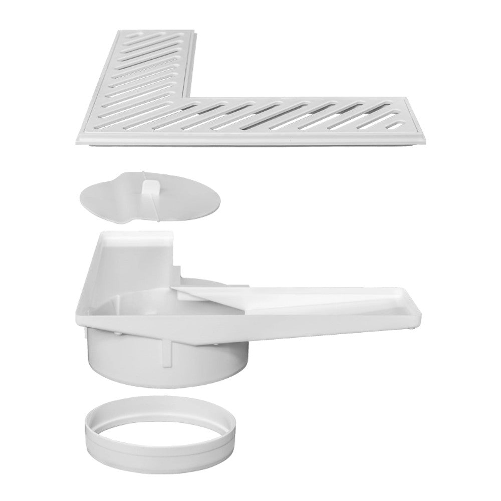 Ralo de canto branco 100mm em abs