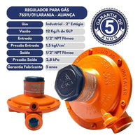 Regulador de gás 12kg/h segundo estágio para p45