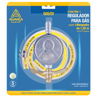Regulador de gás com mangueira 120 cm