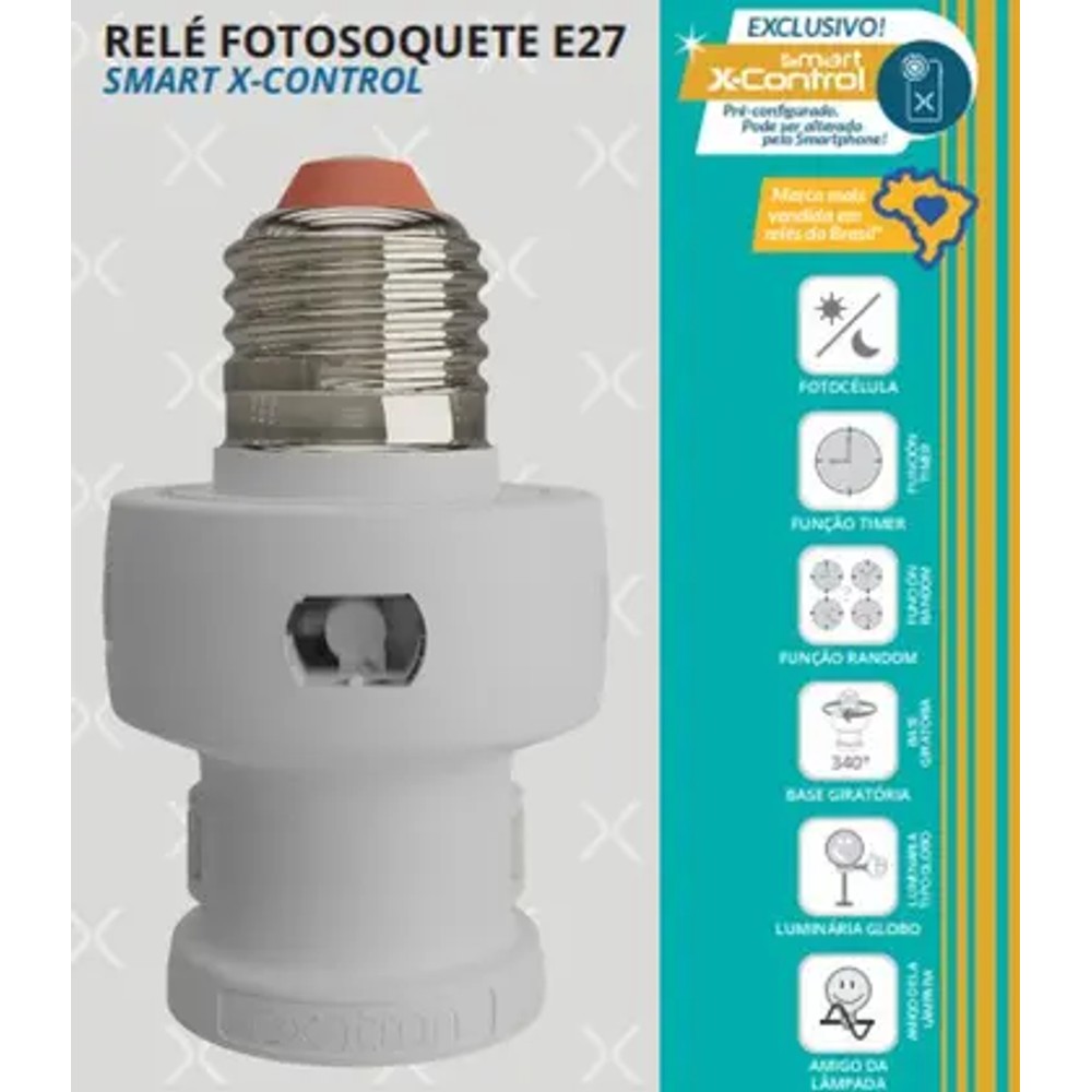 Rele fotosoquete smart e27 com app fototemporizador