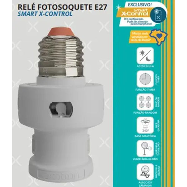 Rele fotosoquete smart e27 com app fototemporizador