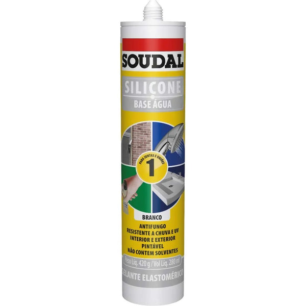 SOUDAL SILICONE BASE AGUA BRANCO 280ML