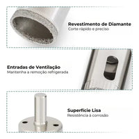 Serra copo diamantado 35mm para vidro e porcelanato