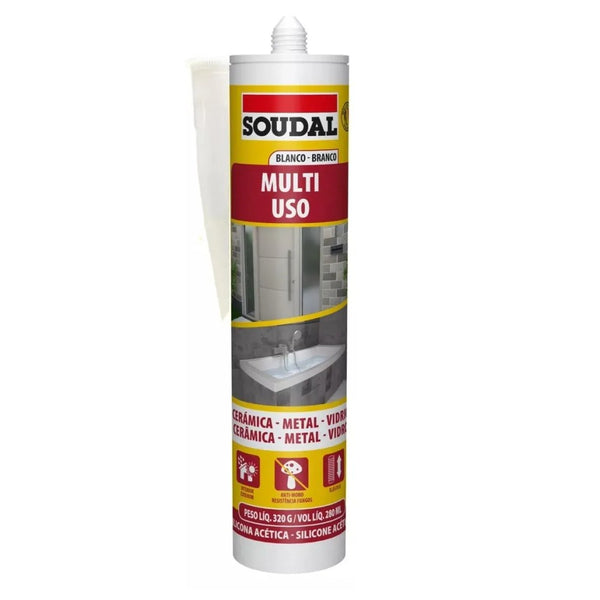 Silicone multiuso acético 280ml 320g branco