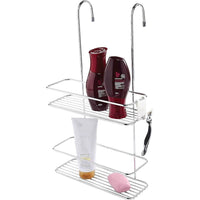 Suporte para shampoo duplo de box com gancho móvel