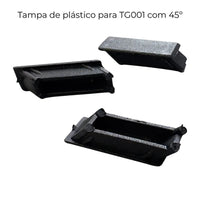 Tampa final de plástico preta para acabamento