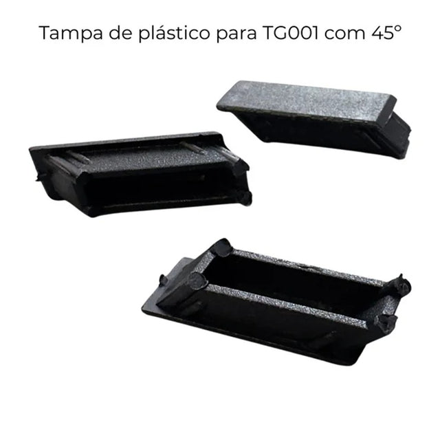 Tampa final de plástico preta para acabamento