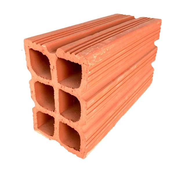 Tijolo 6 Furos Metade 9x14x9cm Cerâmica Catarina