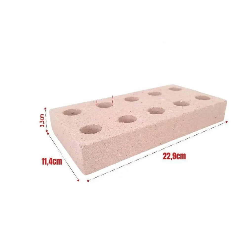 Tijolo Placa Refratária Furada Refrasul 229x114x33mm