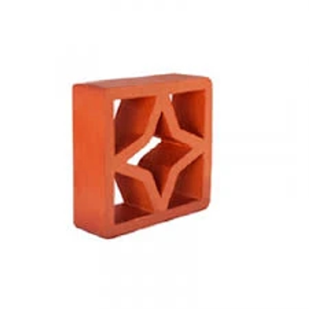 Tijolo vazado cerâmica modelo estrela 18x18x9cm Santa Fé