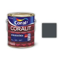 Tinta Esmalte Sintetico Coralit Ultra Resistencia Alto Brilho 36L Cinza Escuro