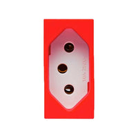 Tomada 2p+t 10a revita branco e vermelho