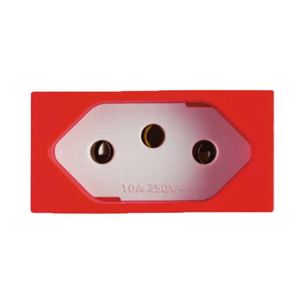 Tomada 2p+t 20a revita branco com detalhe vermelho