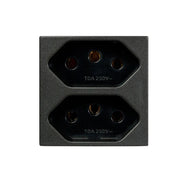 Tomada 2p+t duplex 10a revita carbono