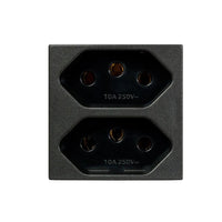 Tomada 2p+t duplex 10a revita carbono