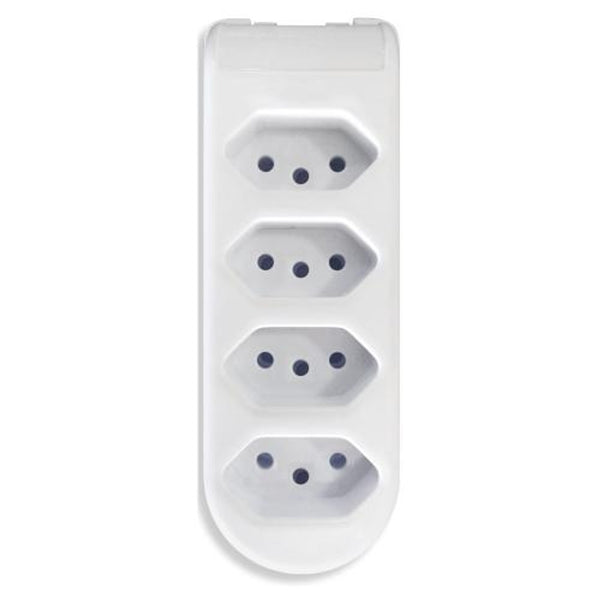 Tomada barra 4 saídas 10a 250v branca