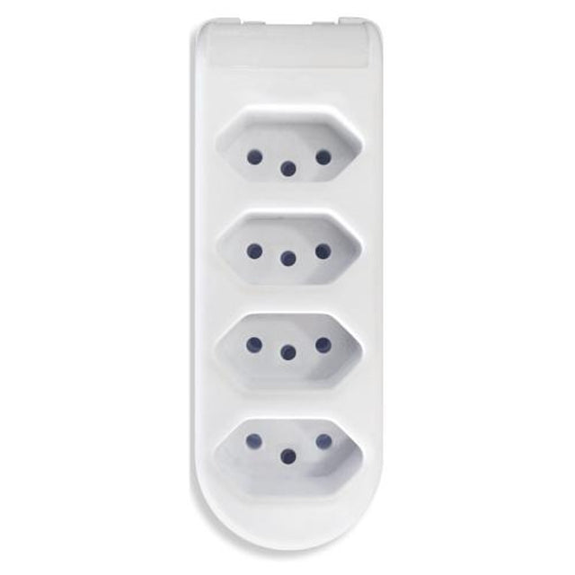 Tomada barra 4 saídas 10a 250v branca