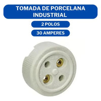 Tomada de porcelana 2 polos 30a