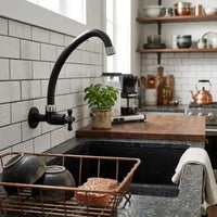 Torneira de Parede para Cozinha Maruja Bica Longa Preta