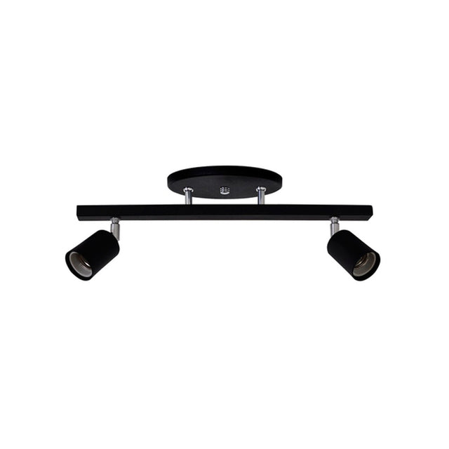 Trilho injetado infinity para 2 lâmpadas preto