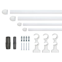 Varão Para Cortina 3m Branco Completo Com Acessórios