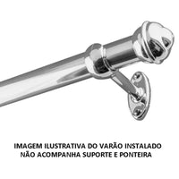 Varão para cortina 28 mm alumínio cromado 2 metros