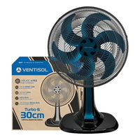 Ventilador de Mesa Turbo 6 Pás 30cm 127v Azul e Cinza