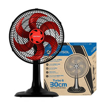 Ventilador de Mesa Turbo 6 Pás 30cm 127v Vermelho