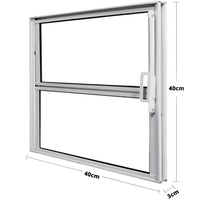 Vitro basculante alumínio branco 40x40 vidro reflex