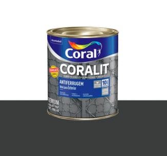 Tinta Esmalte Sintético Antiferrugem Coralit 900ml - Preto