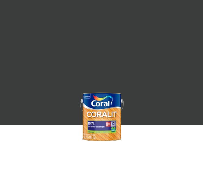 Tinta Esmalte Sintético Coralit Total Balance Brilhante 900ml - Preto