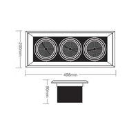 Luminária De Embutir Taschibra Td233 3x50w Para Ar111 Brasilux