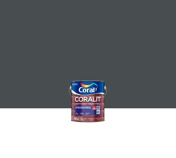 Tinta Esmalte Sintético Coralit Ultra Resistência Alto Brilho 900ml - Cinza Escuro