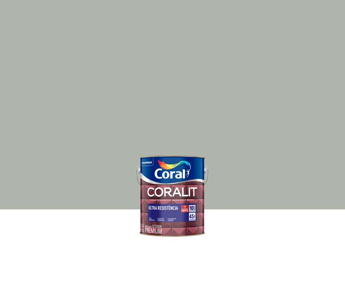 Tinta Esmalte Sintético Coralit Ultra Resistência Alto Brilho 900ml - Platina