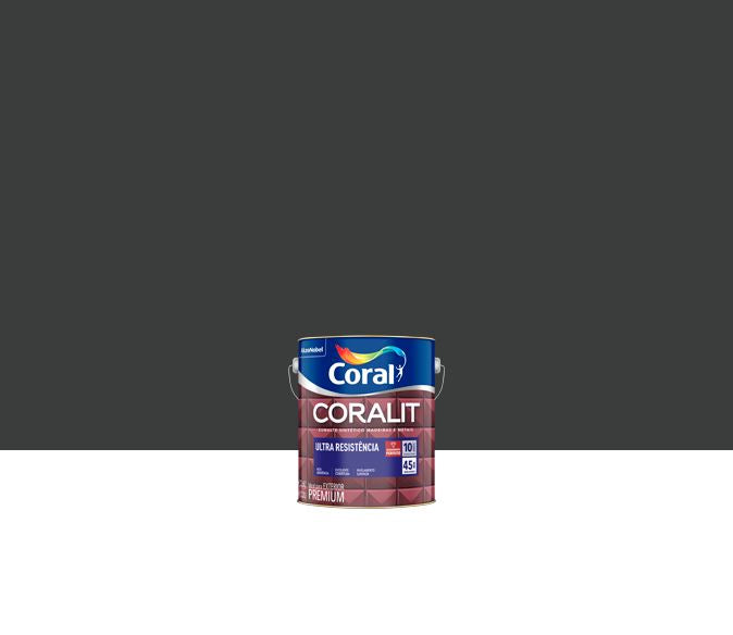 Tinta Esmalte Sintético Coralit Ultra Resistência Alto Brilho 900ml - Preto