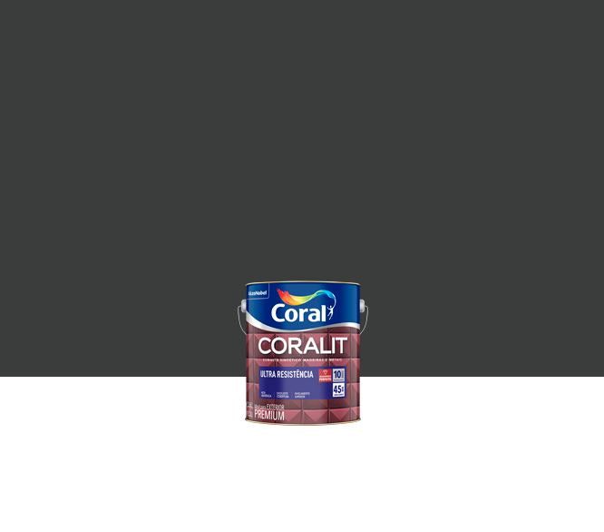 Tinta Esmalte Sintético Coralit Ultra Resistência Fosco 3,6L - Preto