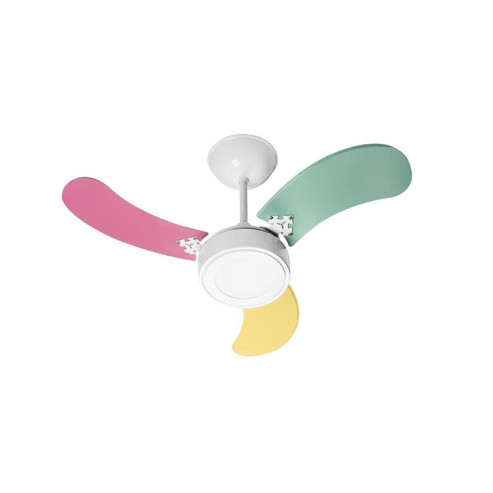 VENTILADOR TETO NEW LED COLORS 3 PAS AM/VD/ROS 127V